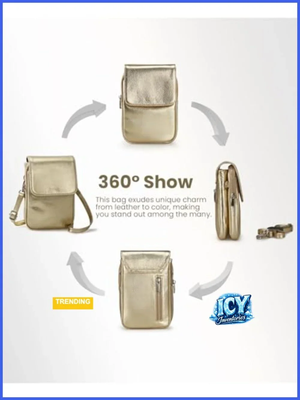 Genuine Leather Crossbody Bag for Women with RFID Blocking Phone Pocket